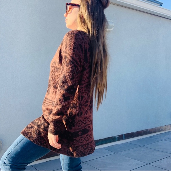 Gerry Weber Edition Ditsy Duster Wool Northern Pattern Long Coat Cardigan - Picture 15 of 15